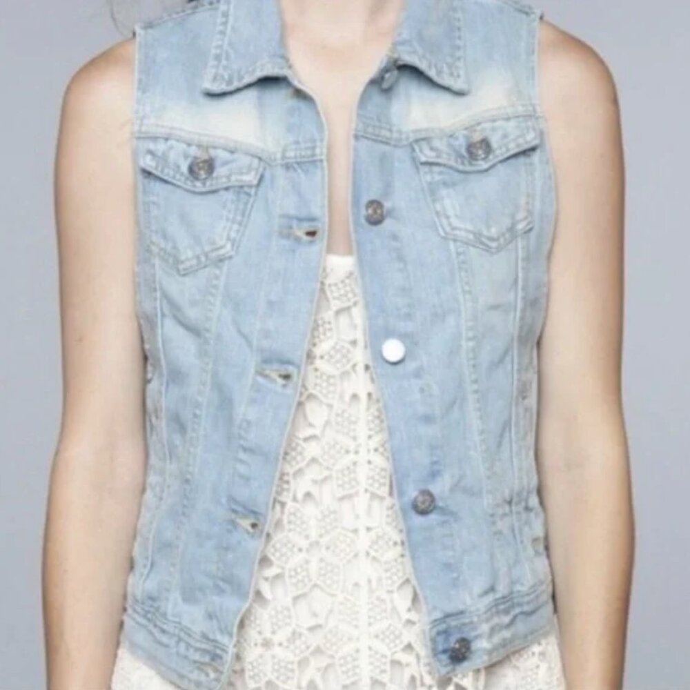 VINTAGE Brandy Melville denim vest - M ~ Coachella festival